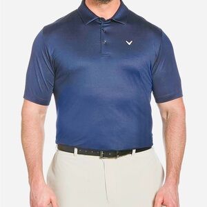 Callaway Men's Swing Opti-Dri Navy Short Sleeve Golf Polo UPF 50 - LARGE/TALL